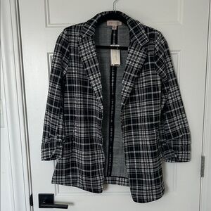 Philosophy Black and White Plaid Blazer